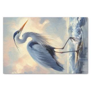 Long Haired Heron Decoupage  Tissue Paper