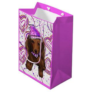 LONG HAIRED RED DOXIE            MEDIUM GIFT BAG