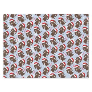Longhaired Chocolate Dachshund Christmas Holiday Tissue Paper