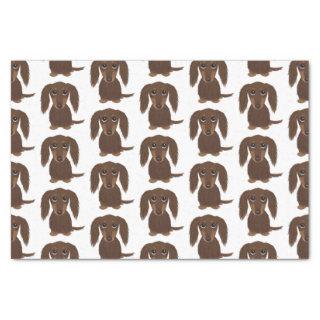 Longhaired Chocolate Dachshund Pattern | Cute Dogs Tissue Paper