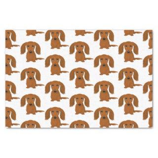 Longhaired Red Dachshund Pattern | Wiener Dogs Tissue Paper