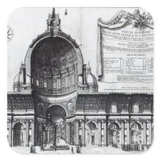 Longitudinal cross-section of St. Peter's Square Sticker