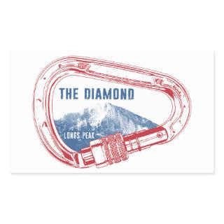 Longs Peak Diamond Rock Climbing Carabiner Rectangular Sticker