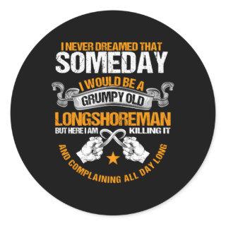Longshore Ilwu Old Grumpy Complaining All Day Classic Round Sticker