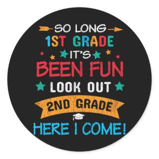 Look Out 2nd Grade Here I Come Back To School Kids Classic Round Sticker