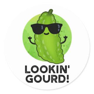 Looking Gourd Funny Cool Veggie Pun  Classic Round Sticker