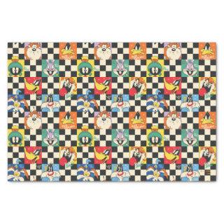 LOONEY TUNES™ Characters on Black & White Checker Tissue Paper