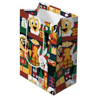 LOONEY TUNES™Holiday Block Pattern Medium Gift Bag