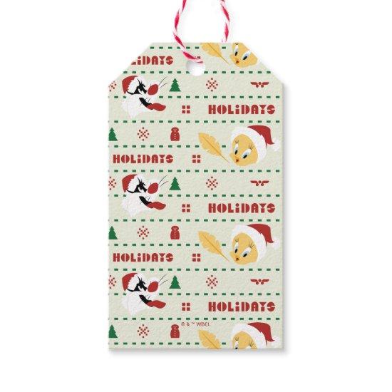 LOONEY TUNES™ SYLVESTER™ & TWEETY™ Holiday Pattern Gift Tags