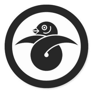 Looped wild goose in circle classic round sticker