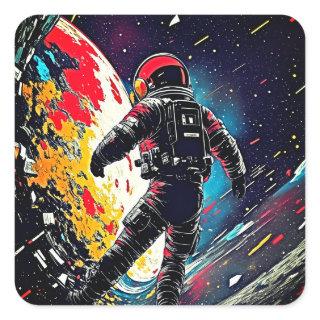Lost in Space and Time – Retro Astronaut Sticker