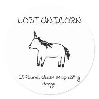 Lost Unicorn Classic Round Sticker