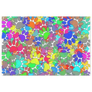 Lots Of Dog Paw Prints All Over Tissue Paper