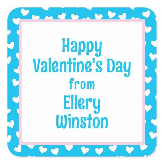 Lots of Hearts Classroom Valentine's Day Square Sticker