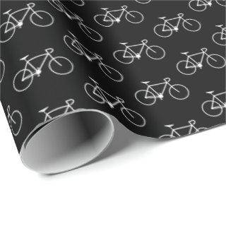 Lots of White Bicycle Shapes on a Black Background