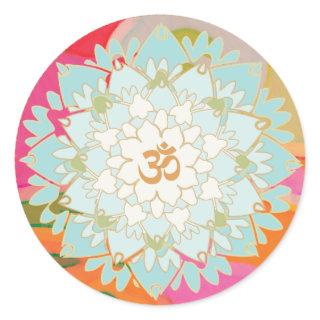 Lotus Flower and Om Symbol Mandala Sticker