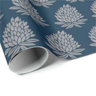 Lotus FLowers Blue Silver Holiday Gift