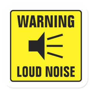 Loud noise hazard warning sign icon square sticker