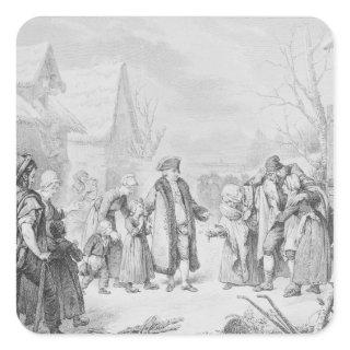 Louis XVI Distributing Alms Square Sticker