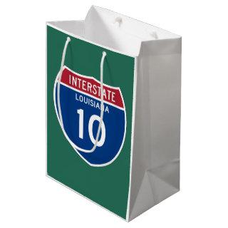 Louisiana LA I-10 Interstate Highway Shield - Medium Gift Bag