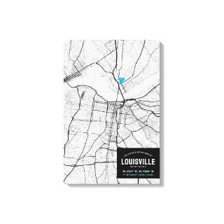 Louisville City Map + Mark Your Location Canvas Print