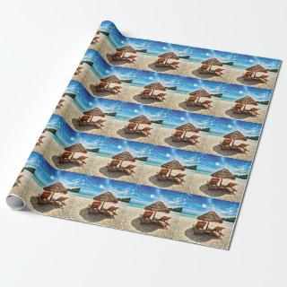 Lounge chairs on beach throw pillow