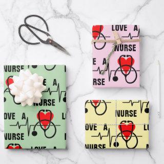 Love a Nurse Heart Stethoscope Design  Sheets