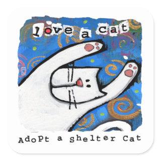 Love, Adopt Shelter Cats Square Sticker