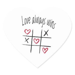 Love always wins heart sticker