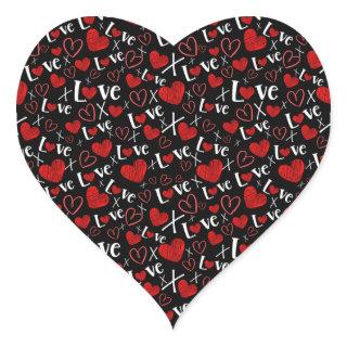Love and heart seamless pattern heart sticker