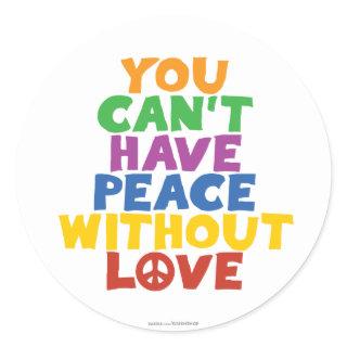 Love and Peace Classic Round Sticker