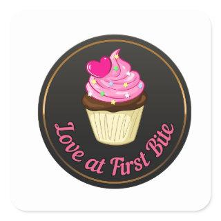 Love at first bite Cupcake lover  Square Sticker