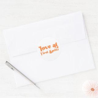 Love at First Spritz Retro Bridal Shower Classic Round Sticker
