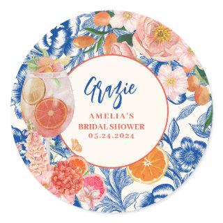 Love at first spritz summer  Bridal Shower  Classic Round Sticker