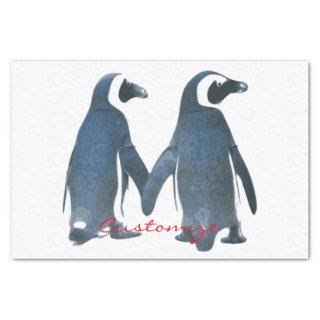 Love Birds Penguin Couple Thunder_Cove Tissue Paper