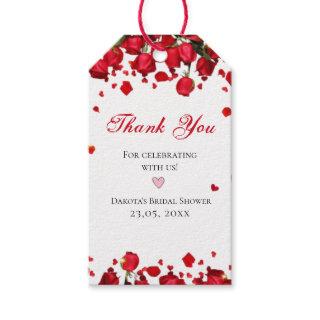 Love Bloom | Bold Green Red Pink Floral Thank You  Gift Tags