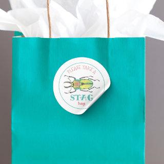 Love Bug Stag Swag Bag Party Favor Classic Round S Classic Round Sticker