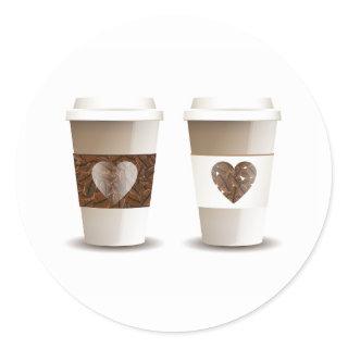 Love Coffee Takeout Cups Stickers