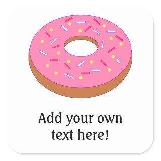 Love Donuts? Fun Ring Doughnut Graphic Square Sticker