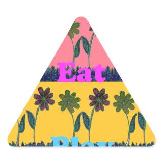 Love Eat Play Art Print Triangle Sticker