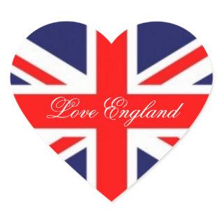 Love England-Union Jack Flag Heart Sticker