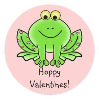 Love Frog Funny Greeting: Hoppy Valentine's Day Classic Round Sticker