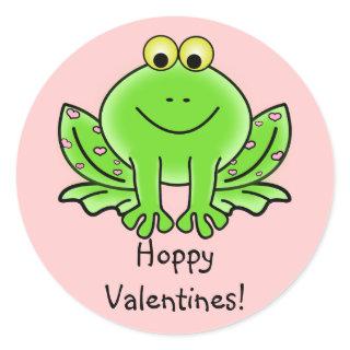 Love Frog Funny Greeting: Hoppy Valentine's Day Classic Round Sticker