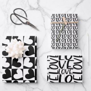 Love Heart Black and White Valentines  Sheets