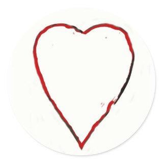 Love Heart Classic Round Sticker