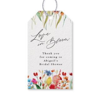 Love in Bloom Wildflower Bridal Shower Favor Gift Tags