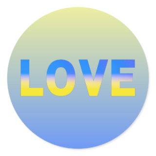 LOVE in Blue and Yellow LOVE for Ukraine Ukrainian Classic Round Sticker