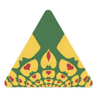 Love in Rasta Colors: Reggae Hearts Triangle Sticker