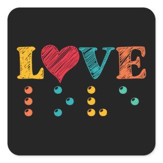Love Is Blind Braille Square Sticker