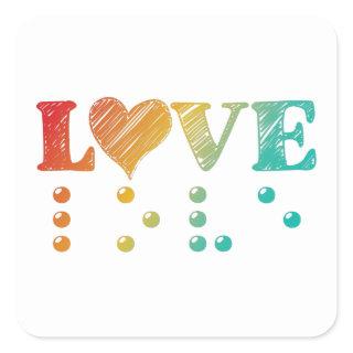 Love Is Blind Braille Square Sticker
